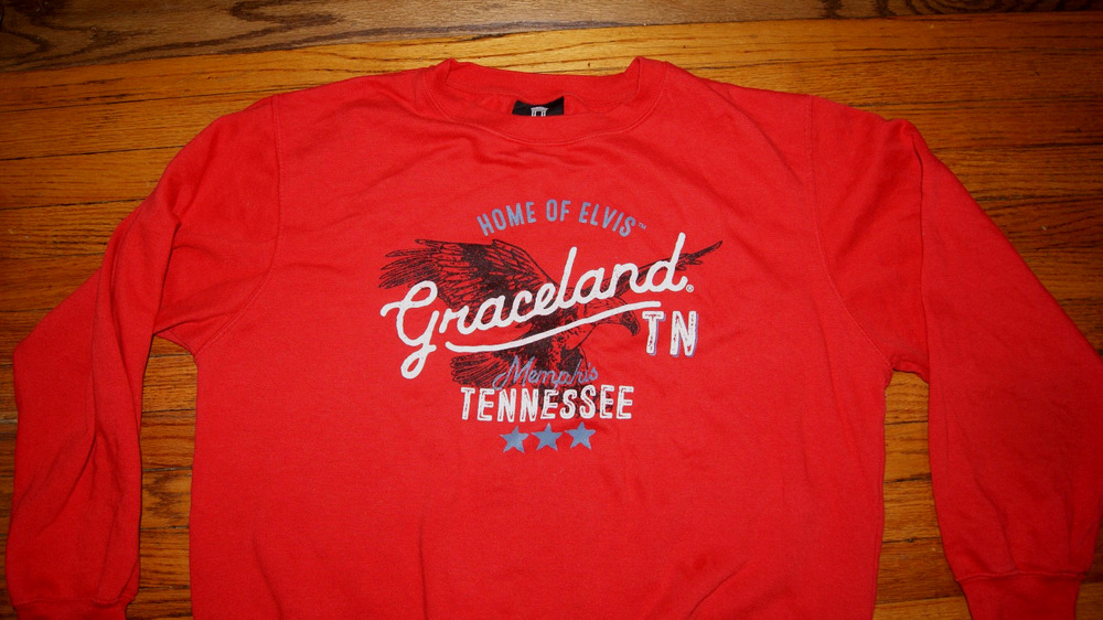 Graceland Home of Elvis Memphis TN Red XL Crewneck Sweatshirt Official Merch